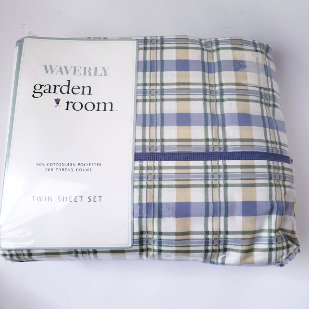 Waverly Garden Room Plaid Twin Sheet Set